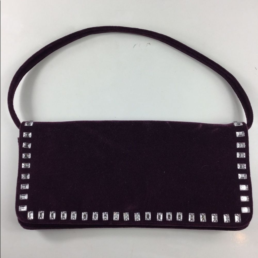 Victoria’s Secret vintage purple velvet rhinestone evening bag